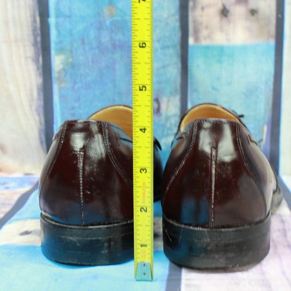 Johnston Murphy Burgundy Leather Tassel Kilt Wingtip Dress Shoes Size 10 D - Picture 9 of 10